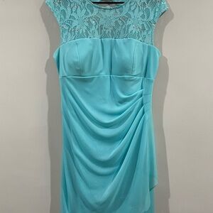 Scarlett Turquoise Asymmetrical Lace Dress